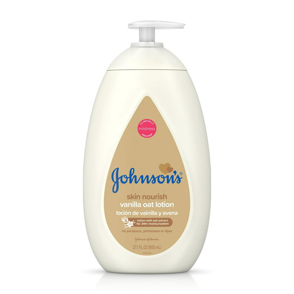 Johnsons Moisturizing Baby Body Lotion with Vanilla And Oat Extract for Dry Skin, 27.1 Oz